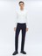 Lacivert Dokuma Slim Fit Casual Pamuk Karışımlı Pantolon 1