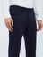 Lacivert Dokuma Slim Fit Casual Pamuk Karışımlı Pantolon 3
