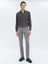 Gri Dokuma Slim Fit Casual Pamuk Karışımlı Pantolon 1