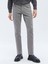 Gri Dokuma Slim Fit Casual Pamuk Karışımlı Pantolon 2