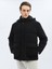 Siyah Regular Fit Kapüşonlu Casual Dokuma Mont 5