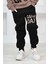Erkek Çocuk Üzerinde Top ve Game Day Yazı Baskılı Sweatshirt 3 Iplik Kahverengi Eşofman Takım 4