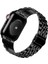 Apple Watch Uyumlu 44/45/46/49 mm Beads Loop Siyah Çelik Kordon 4