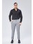 Erkek Beli Yarım Lastikli Slim Fit Chino Crop Pantolon Koyu Gri 1