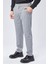 Erkek Beli Yarım Lastikli Slim Fit Chino Crop Pantolon Koyu Gri 3