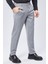 Erkek Beli Yarım Lastikli Slim Fit Chino Crop Pantolon Koyu Gri 4