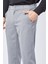 Erkek Beli Yarım Lastikli Slim Fit Chino Crop Pantolon Koyu Gri 5