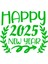 Taç Happy New Year 2025 Yazısı Yılbaşı Süslemeleri Yeni Yıl Vitrin Cam Sticker 1