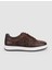 %100 Hakiki Deri Kahverengi Bağcıklı Kadın Sneaker 1