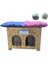 Kedi Evi Dış Ortam Uygun Ahşap Kedi Evi Double Osb Minderli 61x41x36 cm 1