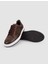 %100 Hakiki Deri Kahverengi Bağcıklı Kadın Sneaker 4