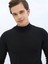 Siyah Yarım Balıkçı Yaka Düz Örgü Yün Karışımlı Triko Kazak 3