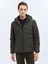 Haki Regular Fit Kapüşonlu Casual Dokuma Mont 1