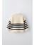 Çizgili Işleme Detaylı Triko Sweatshirt 2
