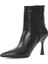 Kadın Siyah Fermuarlı İnce Topuklu Deri Bot 4