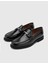 Cristiano Hakiki Açma Deri Erkek Siyah Loafer Ayakkabı 4