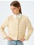 Crop Blazer Ceket Yakasız Kapaklı Çift Cep Detaylı Slim Fit 1