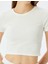 Basic Kısa Kollu Bisiklet Yaka Slim Fit Crop Kaşkorse Tişört 5