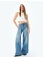 Taş Detaylı Halter Yaka Kolsuz Scuba Kumaş Crop Bluz 2