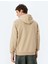 Slogan Baskılı Pamuk Karışımlı Şardonlu Kapşonlu Sweatshirt 4