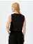 Düğmeli Yuvarlak Yaka Crop Asimetrik Yelek 4