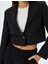 Kruvaze Yaka Crop Blazer Ceket 5