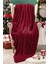 Çizgili tek kişilik sıcak ve şık TV battaniyesi 130x180 cm bordo 3