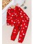 Yılbaşı Temalı Pamuk Unisex Kırmızı Çocuk Pijama Takımı 1