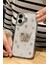iPhone 16 Uyumlu Kristal Taşlı Kelebek Figürlü Şeffaf Kılıf 5