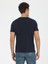 Lacivert Bisiklet Yaka Pamuk Karışımlı T-Shirt 4