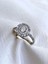 14 K White Gold Kaplama 925 Ayar Gümüş Baget Yuvarlak Zarif Yüzük 3