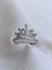 14 K White Gold Kaplama 925 Ayar Gümüş Prenses Tacı Yüzük 3
