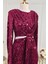 Bordo Elbise 3653 4