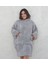 Gri Welsoft peluş polar giyilebilir battaniye ve pijama, sıcak ve konforlu kullanım sağlar 1