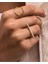 14 K Gold Kaplama 925 Ayar Gümüş Paris Düz Yüzük 1