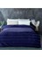 Yumuşak ve rahat tek kişilik 150x230 cm koyu mavi polyester battaniye 5