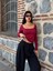 Kadın Bordo Kayık Yaka Pamuklu Body 28338 1