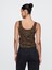Kadın Kahverengi Cashsoft Crop Bluz 5