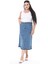 Kadın Büyük Beden Mavi Kup Detaylı Etek Ucu Pis Dikişli Likralı Kot Etek 65N38292 5