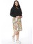 Kadın Büyük Beden Renkli Beli Lastikli Desenli Etek 65N38558 8