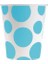 Turkuaz Karışık Puantiyeli Karton Bardak 8'li 1