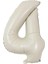 4 Rakam Folyo Balon Saten Krem 75CM 1