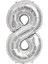 8 Rakam Folyo Balon Gümüş 75CM 1
