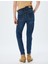 Yüksek Bel Kot Pantolon Düz Paça Düğmeli Cepli Pamuklu - Slim Straight Fit Jeans 4