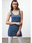 Bella Slim Fit Organik Cotton Mavi T-Shirt 4