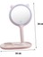 Buffer® Kedi Kulaklı Telefon Standlı Yuvarlak Dokunmatik LED Ayarlı Masa Üstü Makyaj Aynası 3