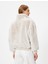 Peluş Oversize Mont Dik Yaka Fermuarlı 4