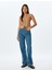 Düz Uzun Paça Kot Pantolon Standart Bel Düğmeli Pamuklu - Longer Straight Fit Jean 2