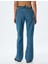 Düz Uzun Paça Kot Pantolon Standart Bel Düğmeli Pamuklu - Longer Straight Fit Jean 4