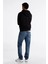 Erkek Essentıal Nakışlı Logo Kapüşonlu Sweatshirt - Siyah 4